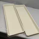 VUWEZ 2 Pack Plastic Plant Saucer, Rectangular 24 inch, Indoors/Outdoors, Drip Tray for Flower Pot, Windowsill (8 X 24'', Beige)