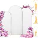 Metal Arch Backdrop Stand and Cover Set of 3 - (7FT+6.9FT+6FT) Wedding Arch Backdrop Stand with Cover Set for Birthday Party Wedding Ceremony Bridal Baby Shower Event Decoration
