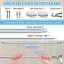 Silver Shower Curtain Rod 39 to 137 Inch,Heavy-Duty inner Lock Stainless Steel Telescopic Rod,1.2-Inch Diameter Bathroom Anti-Rust And anti-Slip Tension Rod Without Drilling,Convenient to Use