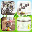 Fumete 36 Pcs Easter Egg Wooden Craft Kit, Arts and Crafts Set with Pre Cut Cardstock and Tissue Paper, DIY Stained Glass Style Suncatchers for Spring Window Art and Holiday Decor
