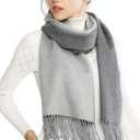 RIIQIICHY Pashmina Shawls and Wraps for Evening Dresses Scarfs for Women Fall Winter Travel Blanket Scarf Large Warm Scarves (Gray, L)