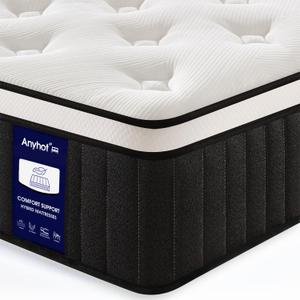 Queen Mattress,10 Inch Medium Firm Hybrid Bed Mattresses,Queen Mattress Size with High Density Foam and Independent Pocket Springs,Release Pressure,Cool and Breathable