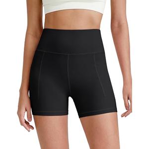 G4Free Biker Shorts for Women Tummy Control High Waisted Yoga Workout Running Gym Shorts with Pockets(Black,6",M)