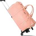 LUHXE Travel Convertible Carry On Garment Roller Bag with Shoe Pouch & Detachable Shoulder Strap - Rose