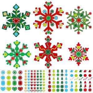 Zonon 24 Pieces Holiday Snowflake Craft Kit Winter DIY Hanging Craft Ornaments Snowflake Kit for Christmas Tree Home Activity Decorations(Blue, White)