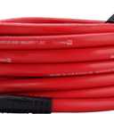 Rubber Air Hose,50-Feet x 3/8-Inch, 300 PSI, Red Heavy Duty Air Compressor Hose With Double 1/4" MNPT Brass Endings
