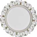 6 Pack White Charger Plates 13" Round Charger Plates for Dinning Plates with Embossed Rim Plastic Charger for Dinner, Wedding, Elegant Tableware Decor