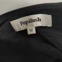 Popilush Tummy Control Swimsuits for Women Built in Shapewear Deep V Neck One Piece Swimsuit Slimming Swimwear Black, Medium
