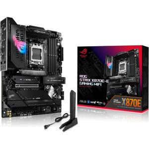 ASUS ROG Strix X870E-E Gaming WiFi AMD AM5 X870 ATX Motherboard 18+2+2 Power Stages, Dynamic OC Switcher, Core Flex, DDR5 AEMP, WiFi 7, 5X M.2, PCIe 5.0, Q-Release Slim, USB4, AI OCing & Networking
