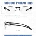 2 Pack Men's Progressive Multifocal Reading Glasses,Half Rim Metal Frame TR90 Temples Blue Light Blocking Anti Eyestrain Multifocus Computer Readers,2.5x