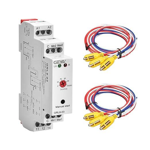 GEYA Well-Tank Level Control Relay Liquid Monitoring Relay with Sensor 10A (GRL8-03+Sensor,AC/DC24V-240V)