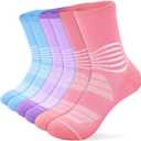 IRAMY Crew Compression Socks for Women Men with Ankle Arch Support Plantar Fasciitis Relief 3 Pairs (Large)