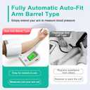 Automatic Upper Arm Blood Pressure Monitor for Home Use, One-Button Operation, with Auto-Fit Arm Barrel BP Machine Fits Multiple Arm Sizes 7.1''-16.5'' for 2 Users, Store 99 Readings