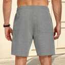 Men's Corduroy Shorts Casual Elastic Drawstring Lightweight Summer Beach Shorts with Pockets (Gray, S)