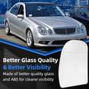 Passenger Side Mirror Replacement for Mercedes Benz E Class W211 E320 E350 E500 E55, C Class W203 C230 C240 C280 C320 C350 - Right Side Mirror Glass, Rear View Mirrors Glass with Power Heated