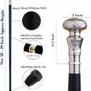 Victorian Cane Walking Cane Wooden Walking Stick Silver Brass knob Handle Black Wood Stick, Fancy & Fashionable Canes for Men and Women, Best Choice for Steampunk Cane., 36 inch