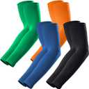 GOUNOD Arm Sleeves for Men Women,Compression Sleeves to Cover Arms for Men Working,Sun Sleeves for Men UV Protection (4 Pairs:black,dark Blue,green,orange)