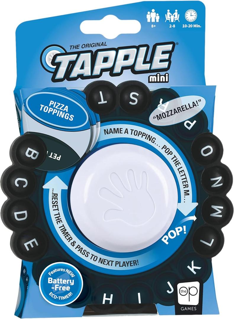 The Original Tapple Mini, Travel Sized Word Game for Family & Kids, Choose a Category & Race Against Time, Portable Pop Wheel With 36 Cards, Fun Educational Toy & Game for Ages 8+, Quick Play Anywhere