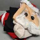 Christmas Mascot Santa Claus Costume Adult 3PCS Red Deluxe Onesie Jumpsuit Head for Xmas Halloween Cosplay Party (Large)