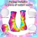 Tie Dye Kit Includes 12 Blank Socks, 12 Colors Concentrates Pre-Filled Bottles, 20 ft Cotton Strings and 20 Rubber Bands for Tie Dye Party Groups DIY Supplies, Christmas Birthday Party Gift