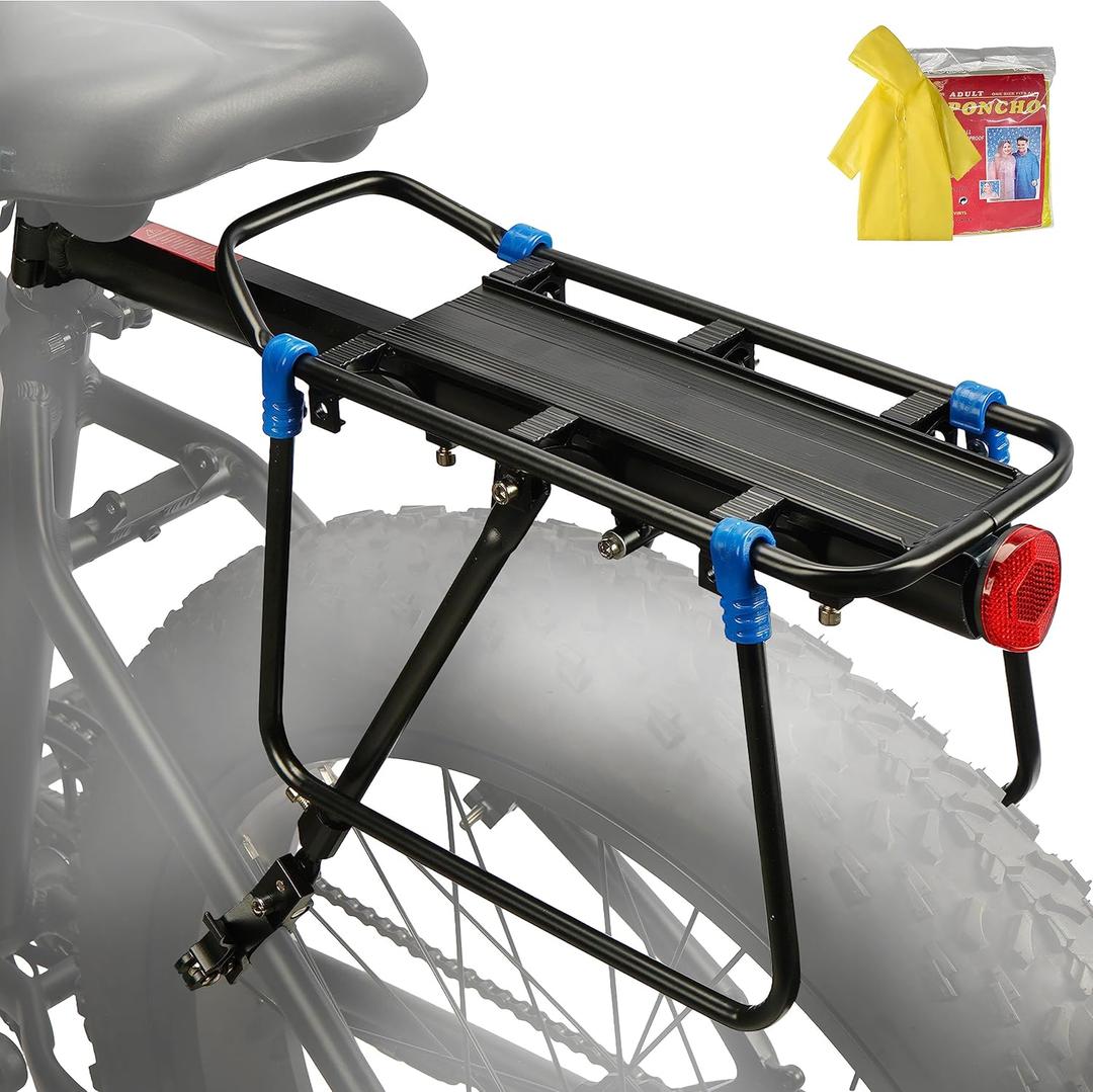 Himiway Rear Bike Rack Bicycle Cargo Rack Quick Release Adjustable Aluminum Alloy Bicycle Carrier Bike Luggage Rack Cycling Equipment Stand Footstock 110 lbs Capacity Universal