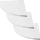 Luxshiny 3pcs Wall Mount Corner Shelves Set Rounded Floating Display Racks for Bedroom Office and Home Decor Composite Board for Space Utilization (Size 1, White)