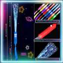 Oleitodh 96 Pack Multicolor Fiber Optic Wand Glow Wand LED Light Up Wand Bulk with 3 Flashing Models Flashing Sticks for Glow in The Dark Birthday Party Favor Wedding Halloween Christmas, 8 Colors