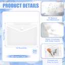 Poola Voidra 4.5 x 6 Inch Clear Plastic Envelopes with Snap Closure,White