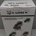 Kitchen Knife Sets with Block -15 PCS Knife Set with Bulti-in Sharpener, Dishwasher Safe, Stainless Steel Kitchen Knife with Ergonomic Handles, Sharp knives for Men and Women,Black