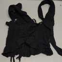 Women Smocked Halter Shirred Tank Top Tie up Ruffle Peplum Hem Y2k Summer Going Out Tops, M