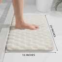 YIHOUSE Bathroom Rugs 16"x24", 1 inch Thick Extra Soft Absorbent Bath Mat for Bathroom, Non-Slip, Dry Quickly, Machine Washable Bath Rug for Sink, Shower, Toilet, White