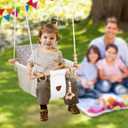 2 in 1 Baby Jumper with Toddler Swing, Baby Jumpers and Bouncers,Indoor Outdoor Toddler Swing Set, Cotton