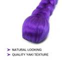 26 inch Long Purple Braid Ponytail Pre Stretched Purple Hair Extensions for Braids Easy Clip in Ponytail for Cosplay Halloween Costume