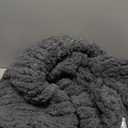 L'AGRATY Chunky Knit Blanket Throw - Soft Chunky Throw Blanket 50x60: 100% Hand Kintted Chenile Crochet Throw Blanket for Couch - Large Cable Knit Chunky Blanket for Home Decor(Dark Grey)