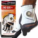 Copper Tech Gloves Men's Golf Glove Left (Medium-Large, White/Grey)