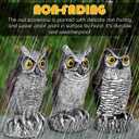 3-Pack Owl Decoys for Bird Deterrent - Weatherproof Bird Repellent Devices for Outdoor Use - Plastic Owls to Scare Birds Away and Control Garden Pests