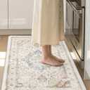 DEXI Kitchen Mats for Floor Cushioned, 23x35 Wide Runner Rug Non Slip, Waterproof Soft Comfort Standing Padded Anti Fatigue Decorative, Light Beige