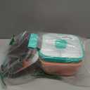 Freshmage Salad Lunch Containers To Go, 2 Pack 52-oz Bowls with 3 Compartments, Dressing Containers for Toppings, Snacks - Pink & Green