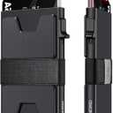 SEMORID Slim Aluminum Card Holder Wallet for Men, Durable Expandable Backplate, RFID Blocking Minimalist Metal Pop Up Wallet, Holds 12+ Cards Plus Cash (Black)