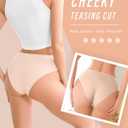 UNDER THE SEA Seamless Underwear for Women Plus Size Mid Rise Lingerie Brief Sexy No Show Panties Womens Cheeky 5 Pack (Beige, M)