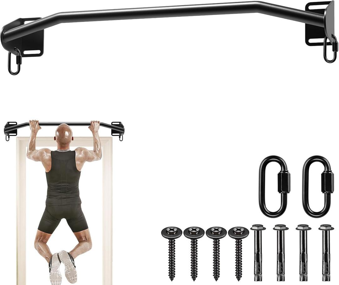 Kipika Heavy Duty Wall Mounted Doorway Pull Up Bar, Multifunctional Chin Up Bar, Portable Fitness Door Bar, Body Workout Home Gym System