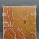 Framed Boho Abstract Floral Wall Art for Living Room, Square Orange Flower Canvas Artwork for Walls, Mid Century Modern Bohemian Pictures Wall Decor for Bedroom Dining Room Hallway Office, 24x24 Inch