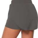 Sunzel 2 in 1 High Waist Running Shorts for Women Quick Dry Elastic Athletic Shorts with Pocket and Drawstring Workout Summer (Gray, L)