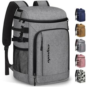 Capolo Cooler Backpack Insulated Waterproof for Women Men, Leak Proof Backpack Coolers Thermal Bag Soft Travel Cooler Bag Portable Ice Chest Lunch Backpack for Camping Picnic (Grey, 45 Cans)