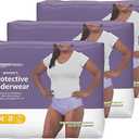 Amazon Basics Incontinence Underwear for Women, Protective, Disposable, Postpartum, Maximum Absorbency, Medium, Lavender, 60 Count (3 Packs of 20)