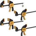 6" Mini Bar Clamps for Woodworking, 4-Piece One-Handed F Clamp/Spreader, 75LBS Load Limit Wood Clamp, Quick Release Grip Clamps for Table Wood Working, Light-duty Tools