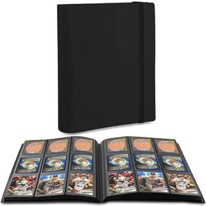 Trading Card Binder Holder, 9-Pocket Sports Card Collector Binder Album for TCG, MTG, Yugioh, photo card, Football, Basketball, Hockey and Baseball Cards - 20 Pages, 360 Card Capacity - Black
