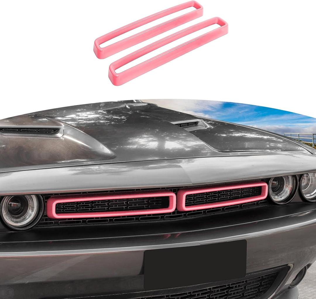 for Challenger Grille Insets Trim Cover Fit for Dodge Challenger 2015-2023 Pink Exterior Accessories 2pcs