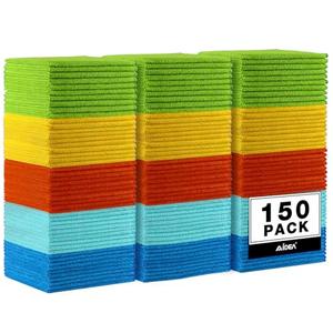 AIDEA Microfiber Cleaning Cloth, 150PK, Microfiber Towels for Cars, Premium All Purpose Car Cloth, Lint Free Rags, Absorbent Towels for SUVs, House, Kitchen, Window, 12"×12"