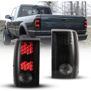 Nixon Offroad Tail Lights for Ford Ranger 2001-2005 Tail Lamps | LED Rear Lights Car Rear Lamps Assembly Replacement 1Pair (Matte Black Housing/Smoke Lens)